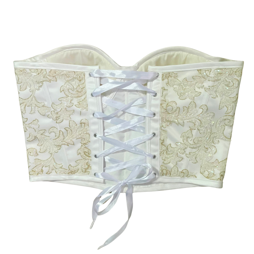 Aurore Bow Corset Set - Champagne Blush