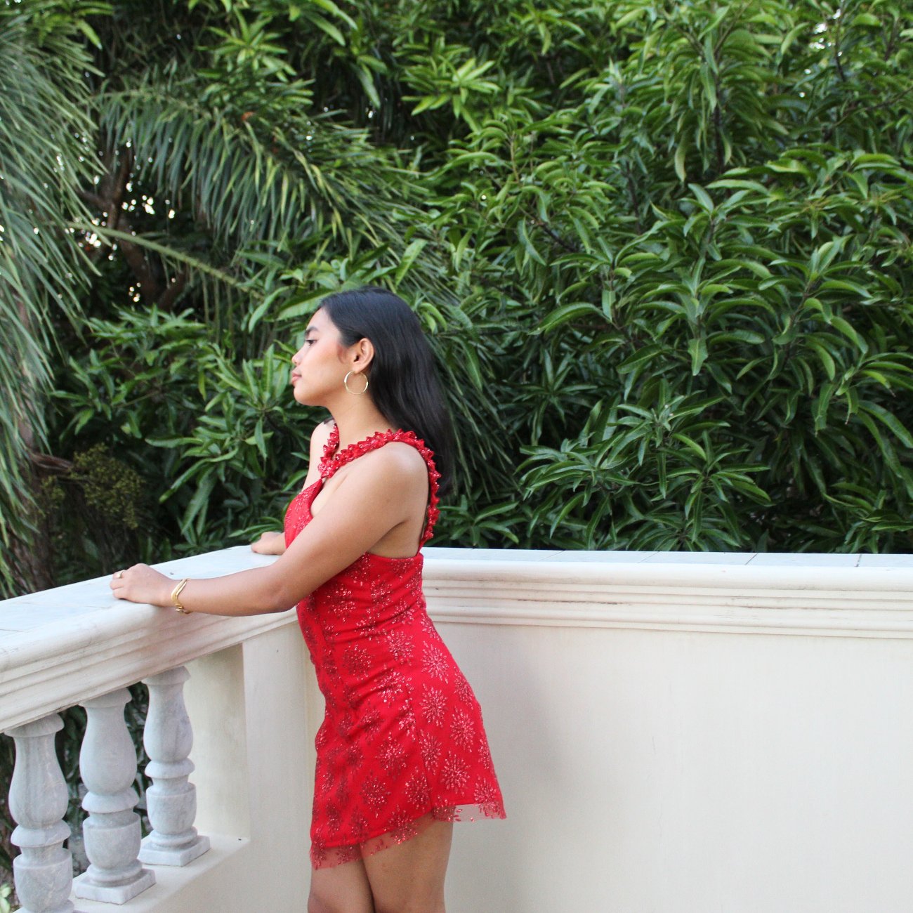 AUVORA Red Halter Holiday Christmas Mini Dress Soiree Lifestyle