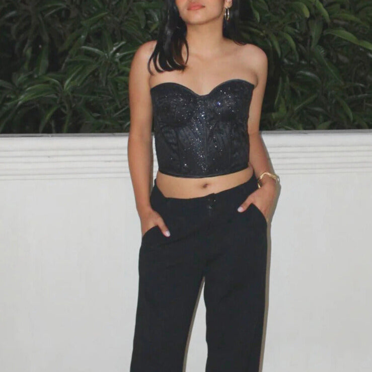 AUVORA Black Corset Top Lifestyle