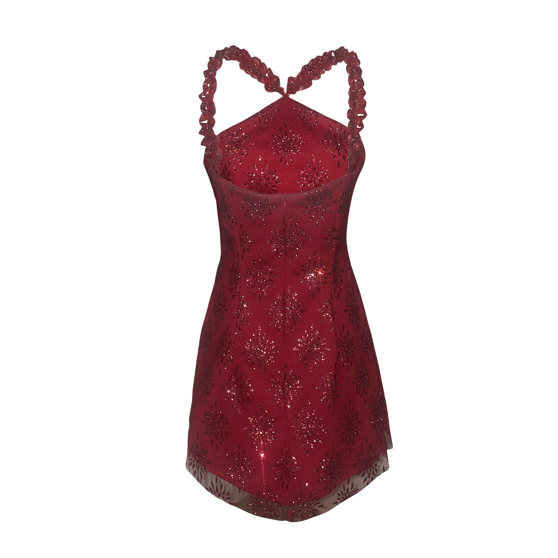 CHERRY DIAMOND HALTER MINI DRESS