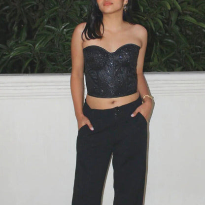 AUVORA Black Corset Top Lifestyle