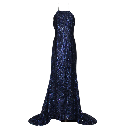 MIDNIGHT MOON HALTER GOWN