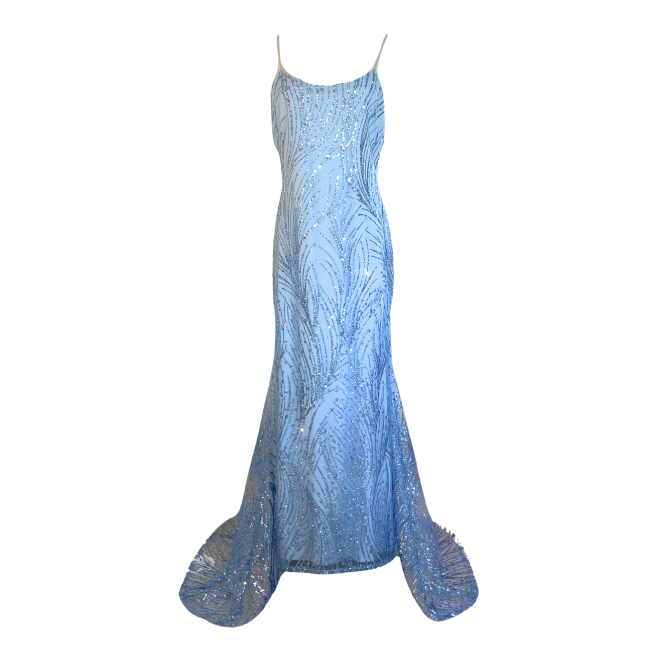 AUVORA Baby Blue Sequins Mermaid Formal Prom Gala Gown