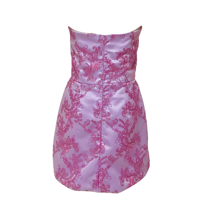 AUVORA Lavender Purple Formal Mini Dress Back