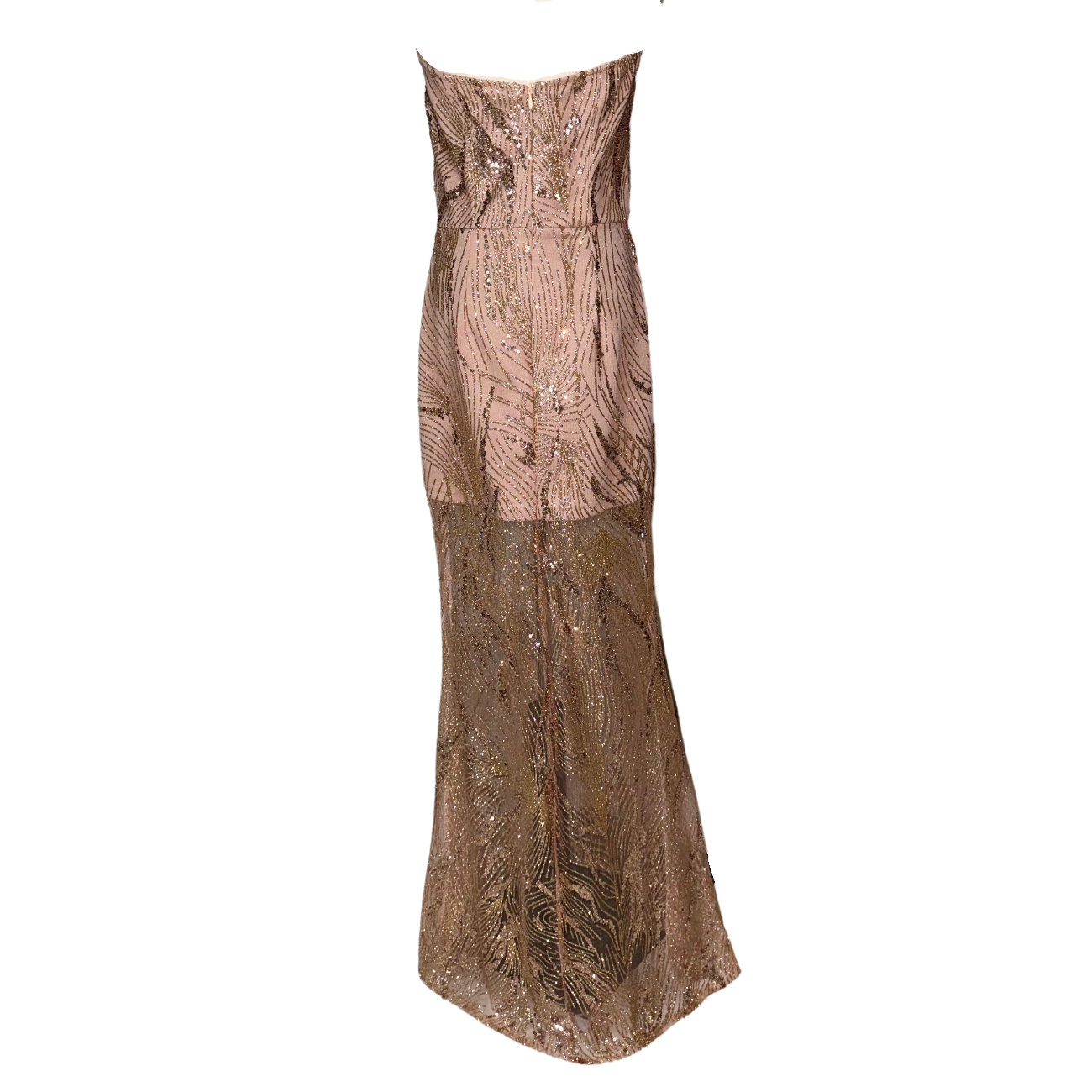 AUVORA Gold Metallic Glitter Luxury Gown Back