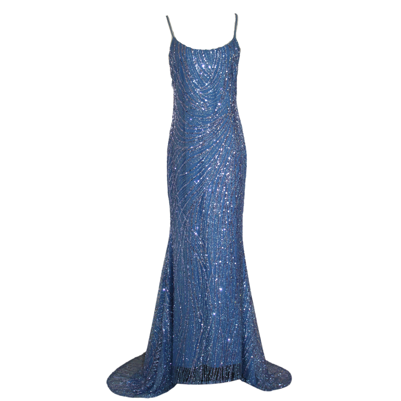 AUVORA Royal Blue Sequin Sequin Mermaid Gown 