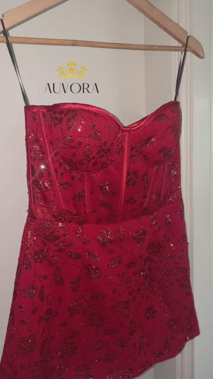 CHERRY FLEUR CORSET MINI DRESS
